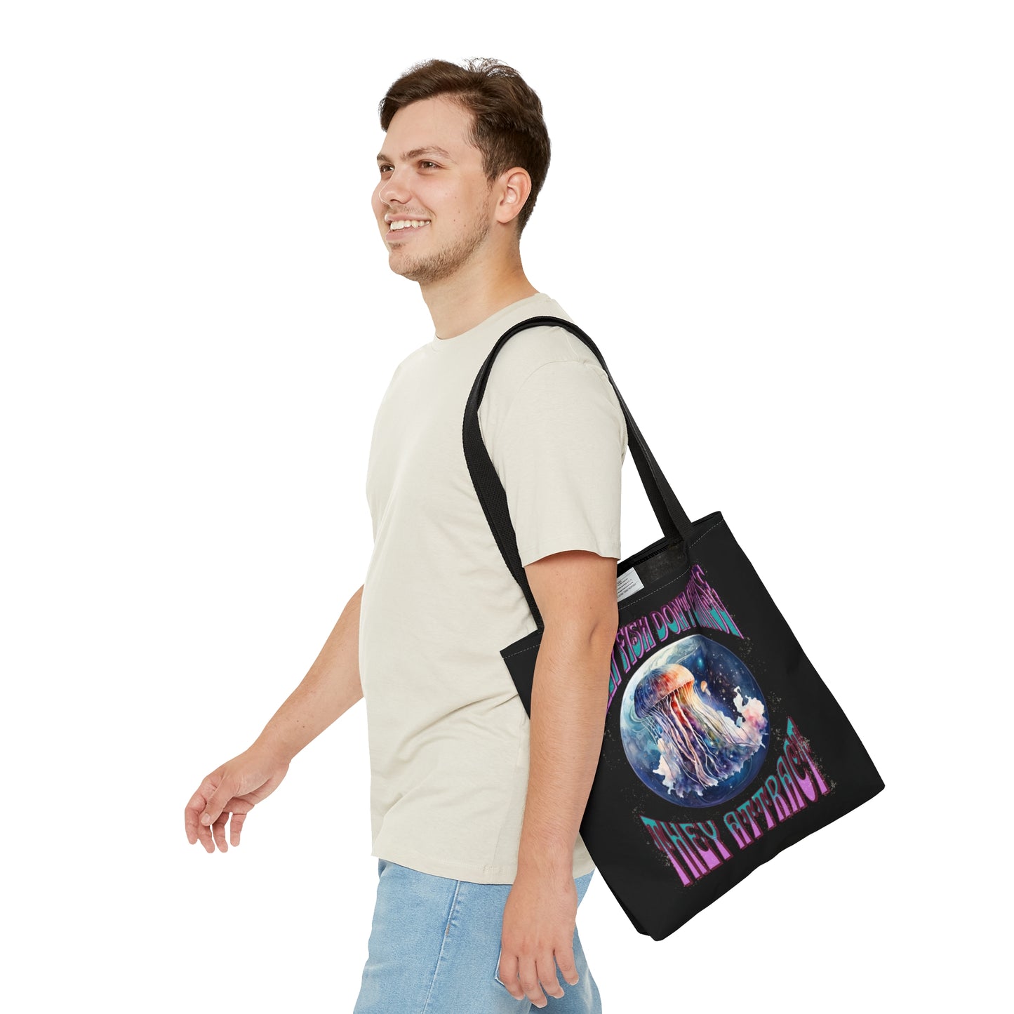 Jellyfish Don't Chase, They Attract Tote Bag (AOP)