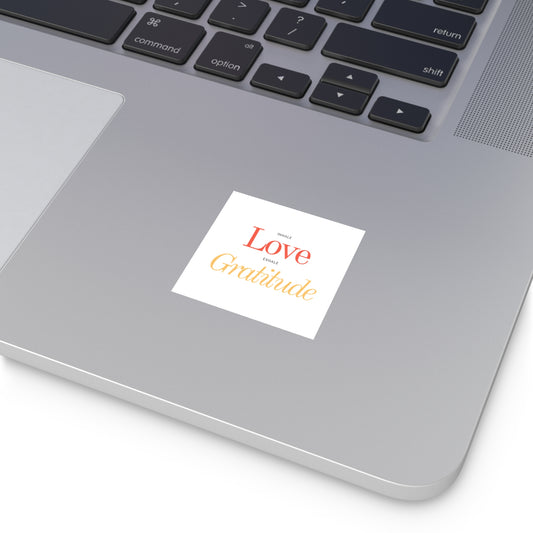 Inhale Love, Exhale Gratitude Square Stickers, Indoor\Outdoor