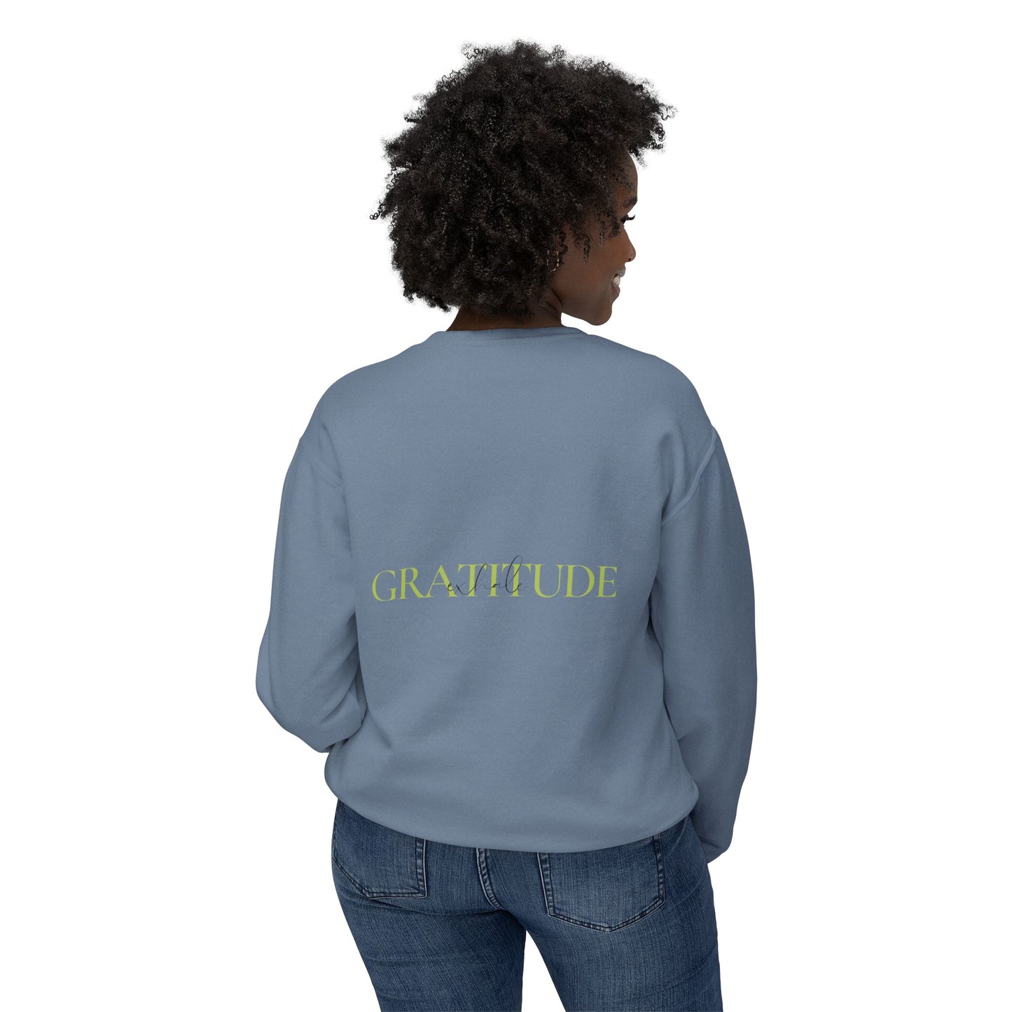 Breathe in Love, Exhale Gratitude Unisex Lightweight Crewneck Sweatshirt