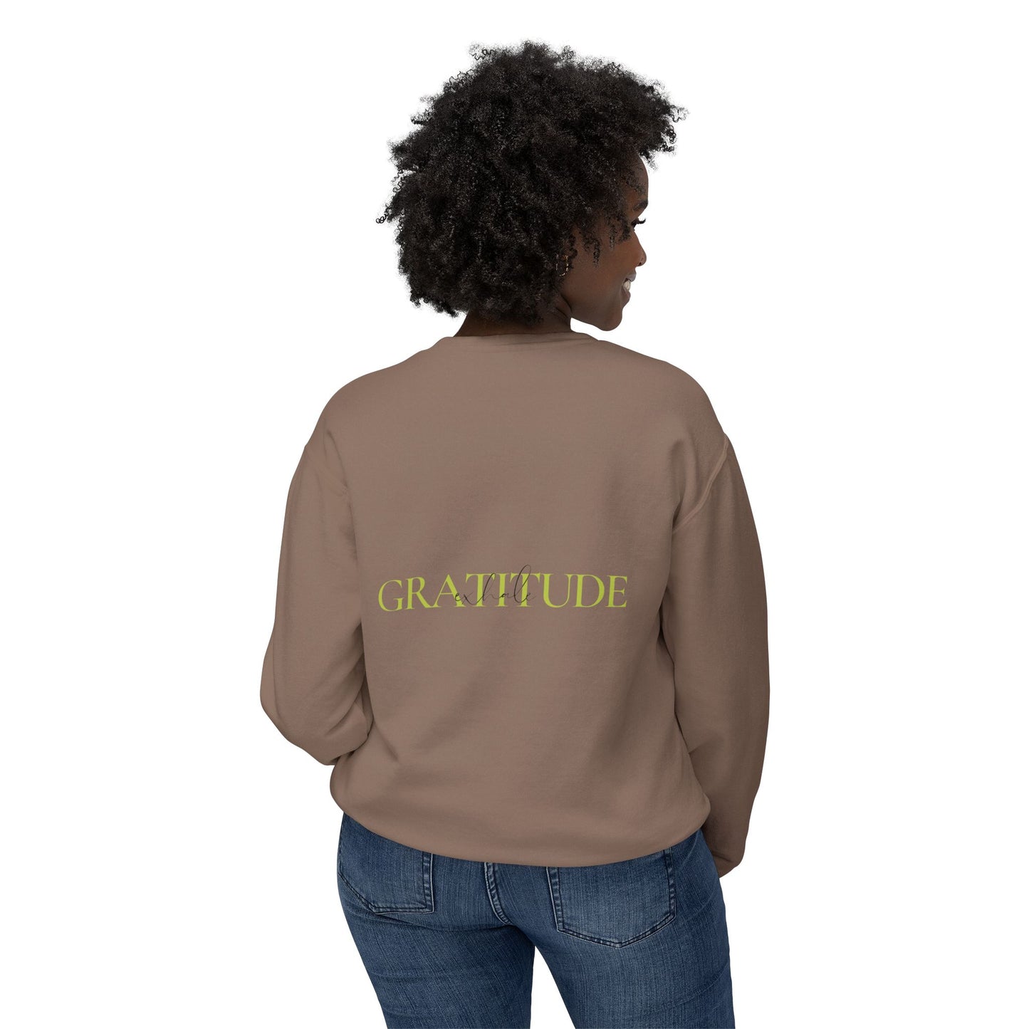 Breathe in Love, Exhale Gratitude Unisex Lightweight Crewneck Sweatshirt