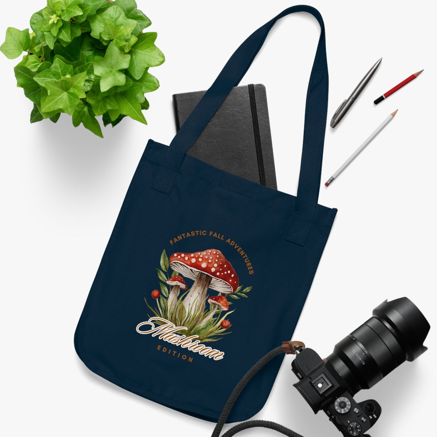 Fall Adventures Mushroom Edition Organic Canvas Tote Bag | Eco-Friendly & Stylish Fall Tote