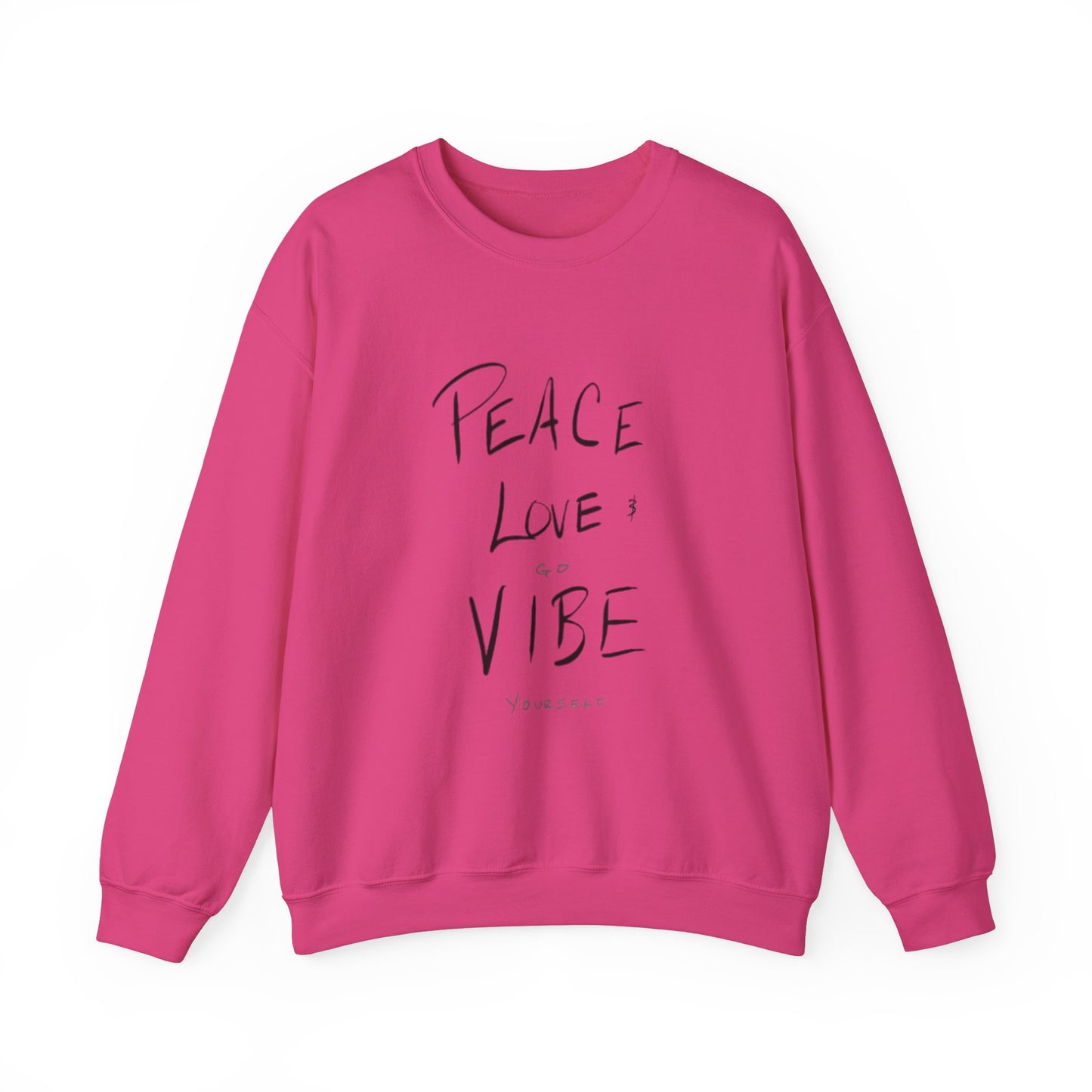 Peace, love, go vibe yourself Unisex Heavy Blend™ Crewneck Sweatshirt