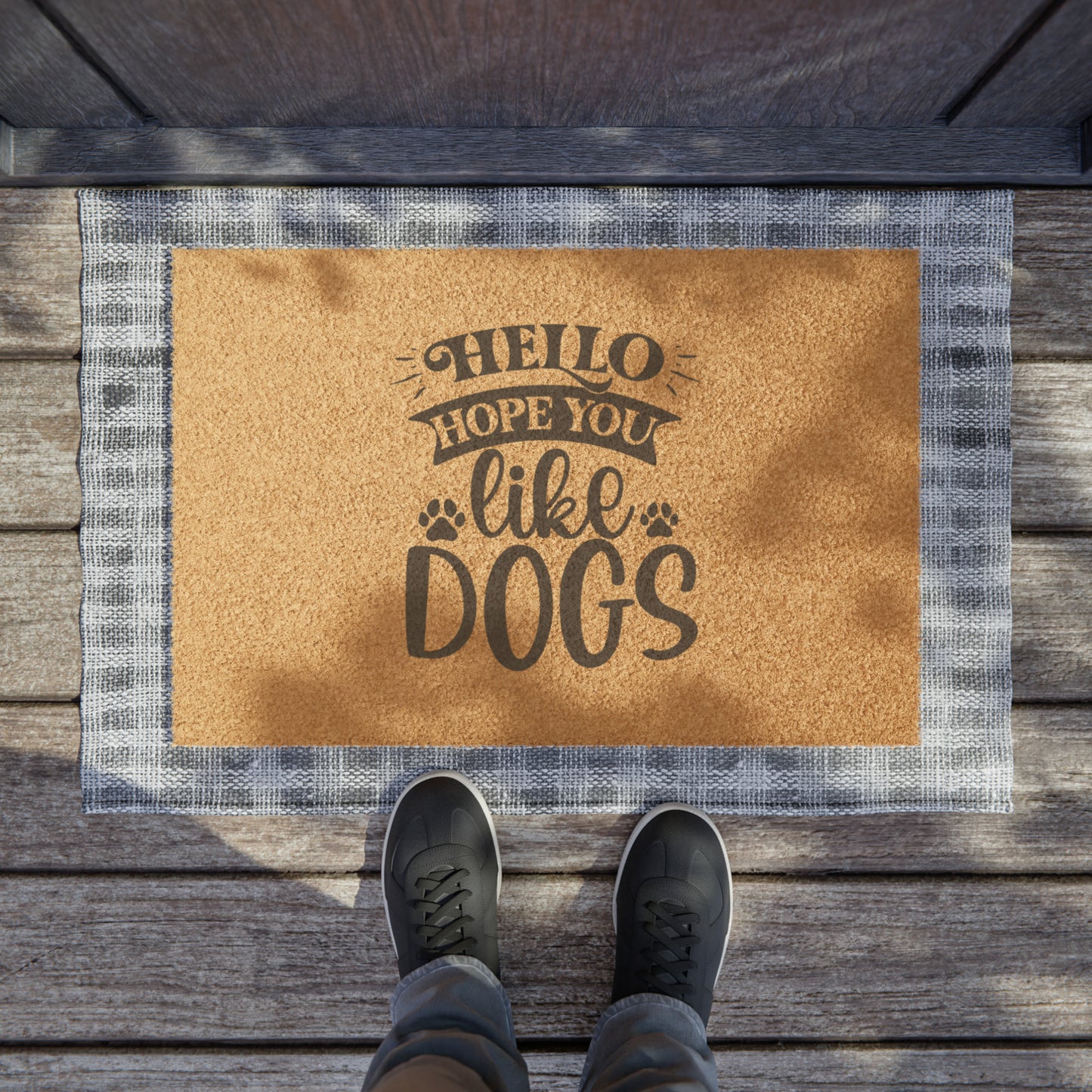 Hello Hope You Like Dogs Doormat