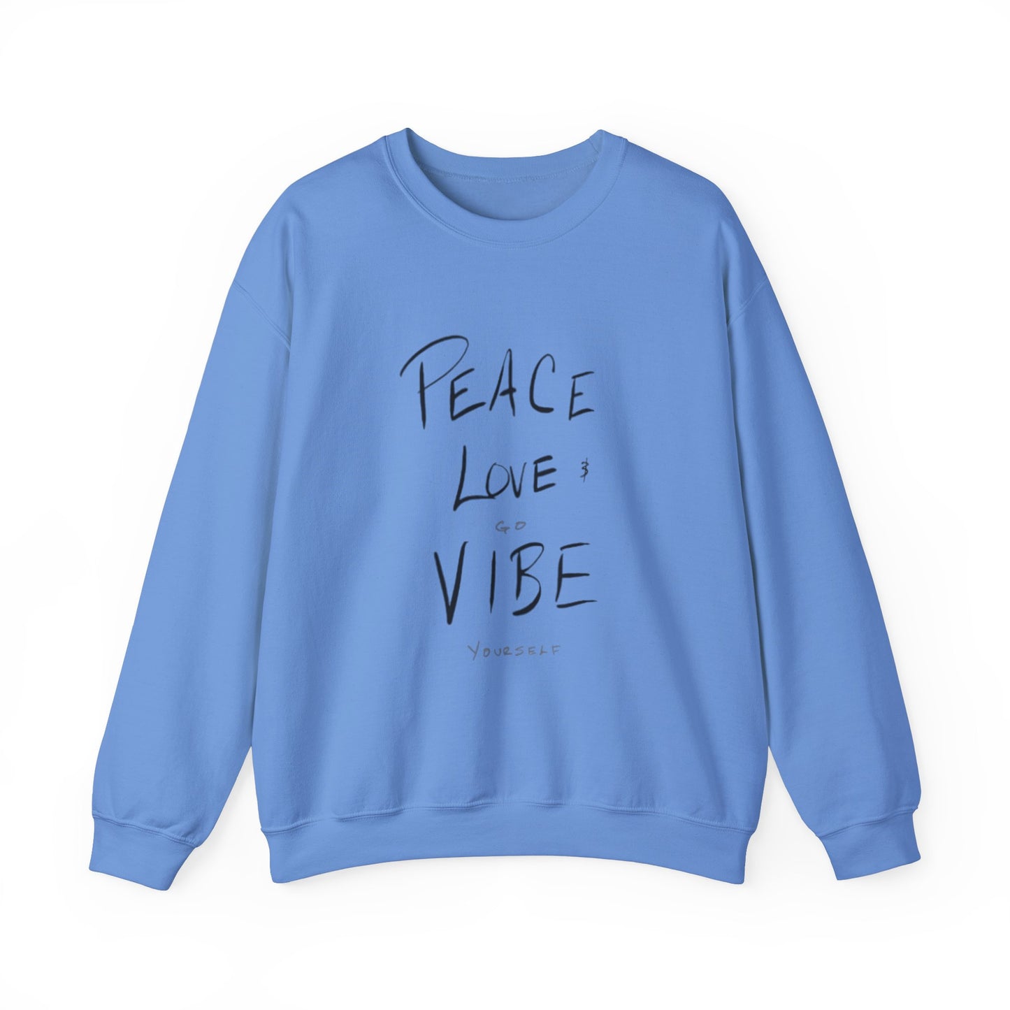 Peace, love, go vibe yourself Unisex Heavy Blend™ Crewneck Sweatshirt