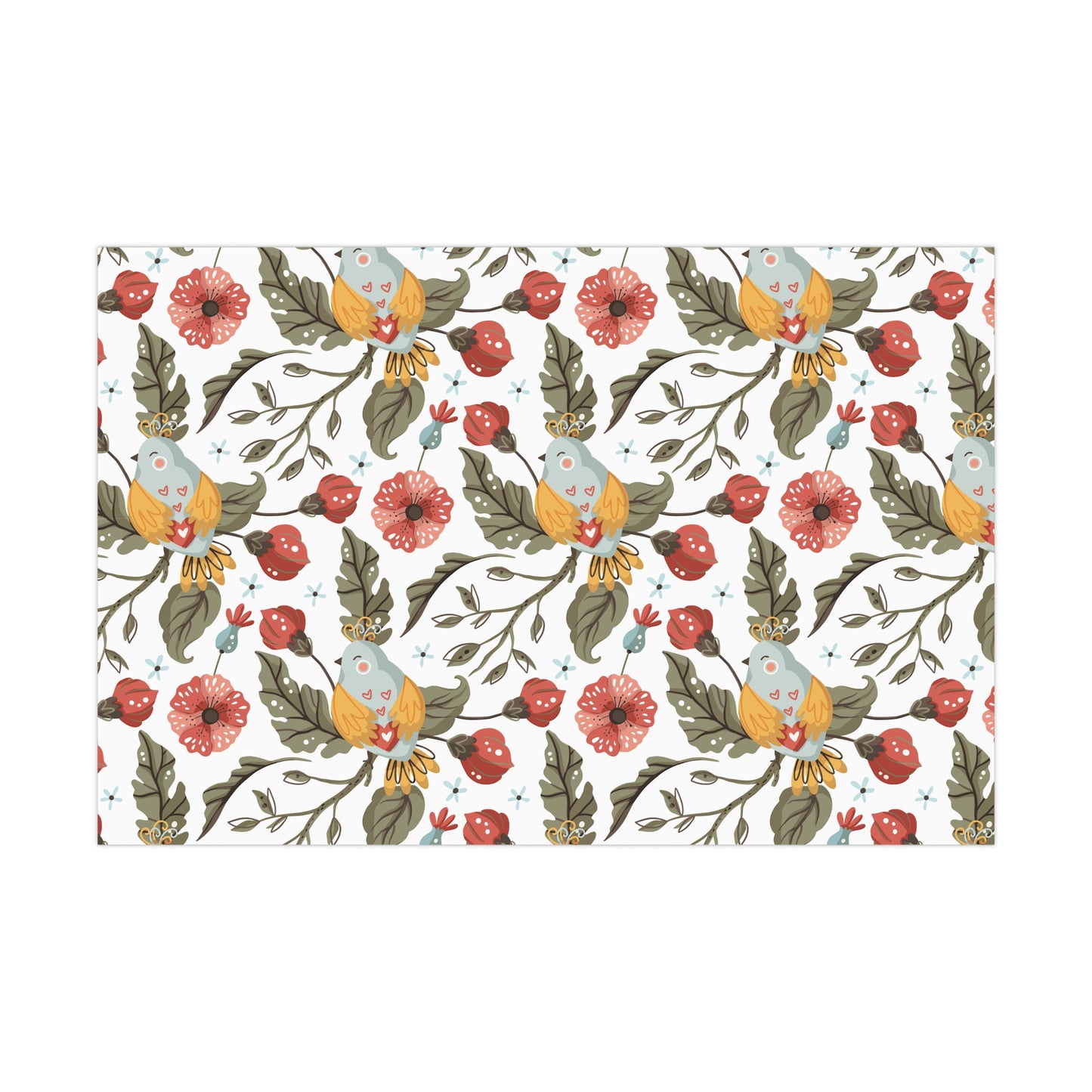 Retro Birds Gift Wrap Papers