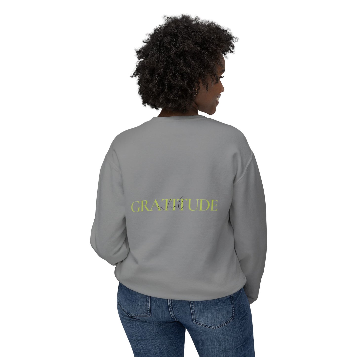 Breathe in Love, Exhale Gratitude Unisex Lightweight Crewneck Sweatshirt