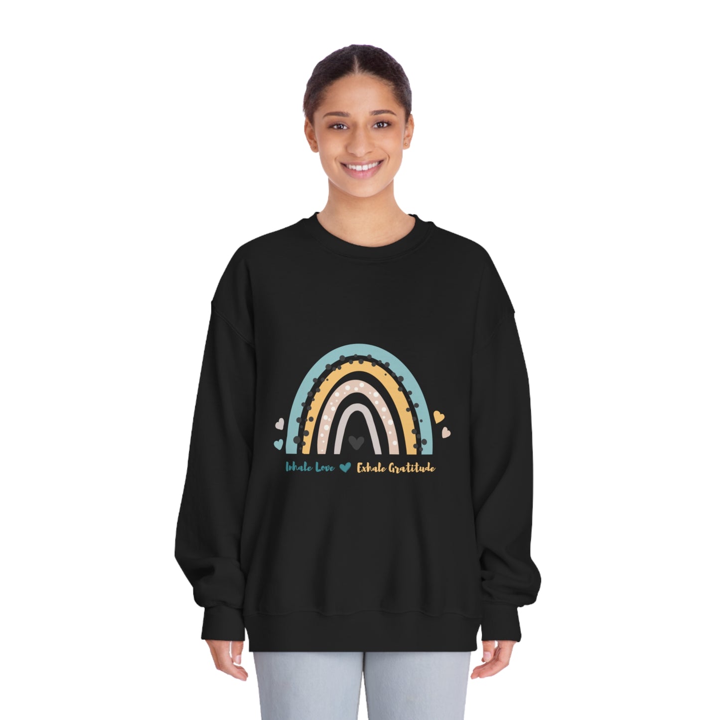 Inhale Love, Exhale Gratitude Unisex DryBlend® Crewneck Sweatshirt