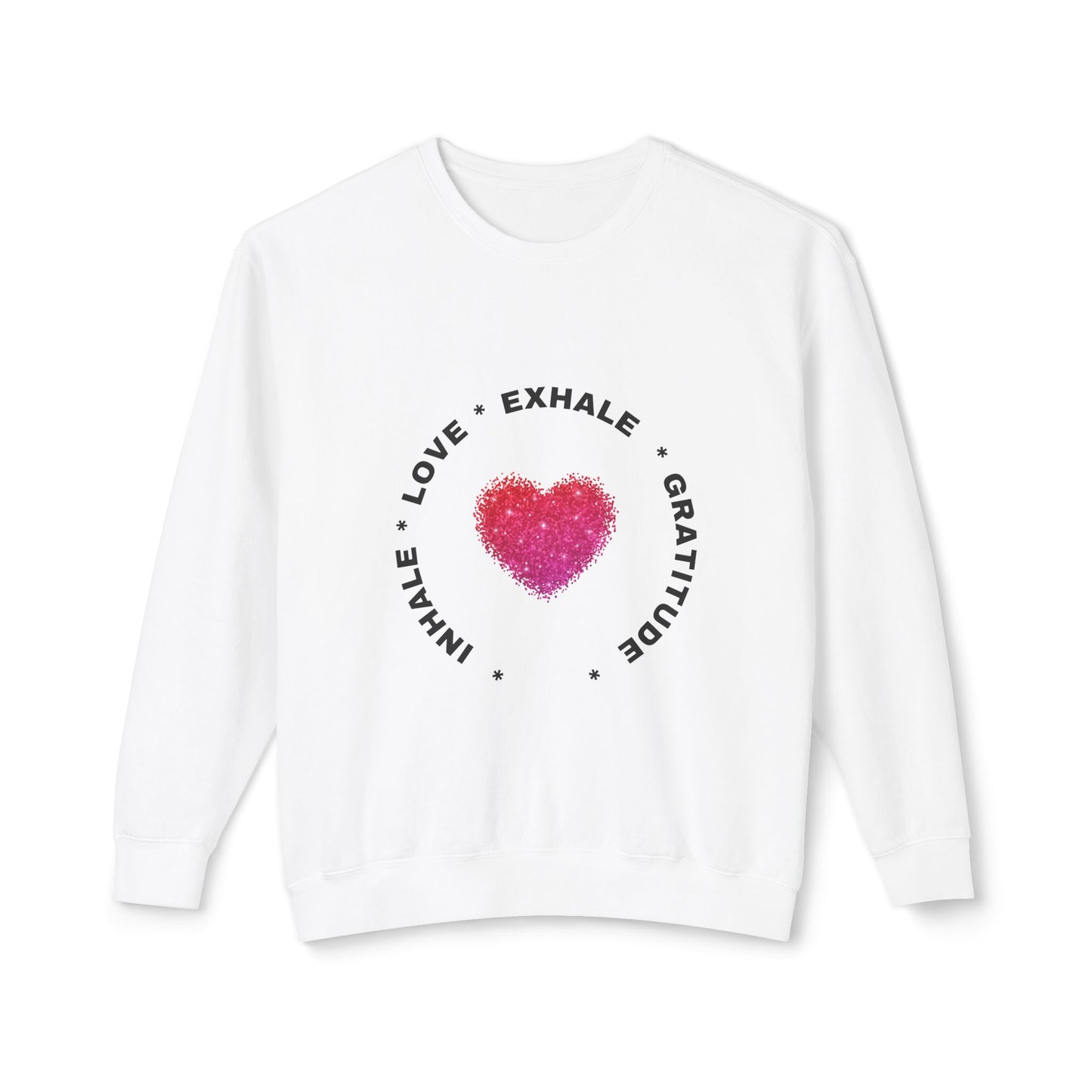 Inhale Love, Exhale Gratitude Unisex Lightweight Crewneck Sweatshirt