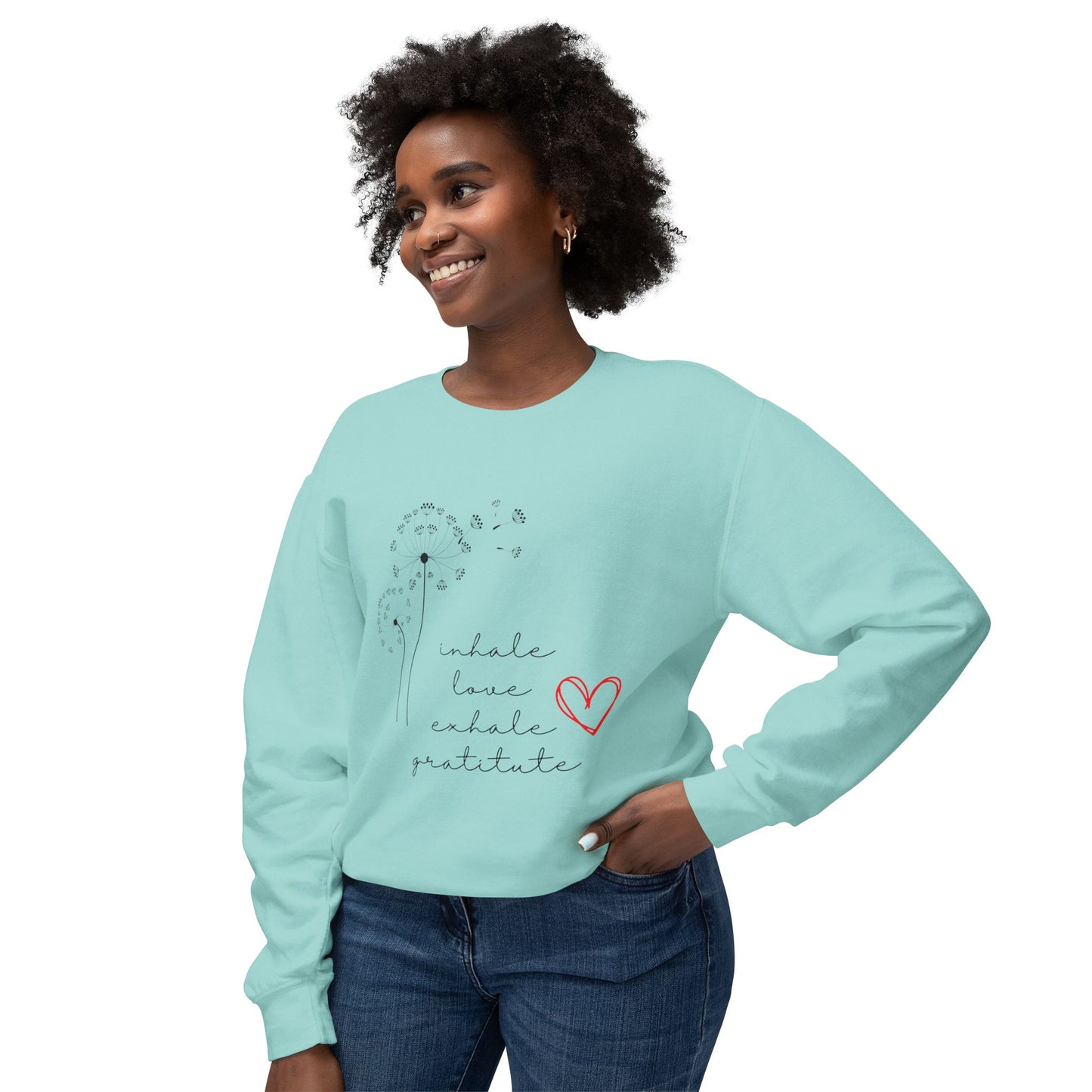 Inhale love exhale gratitude Unisex Lightweight Crewneck Sweatshirt