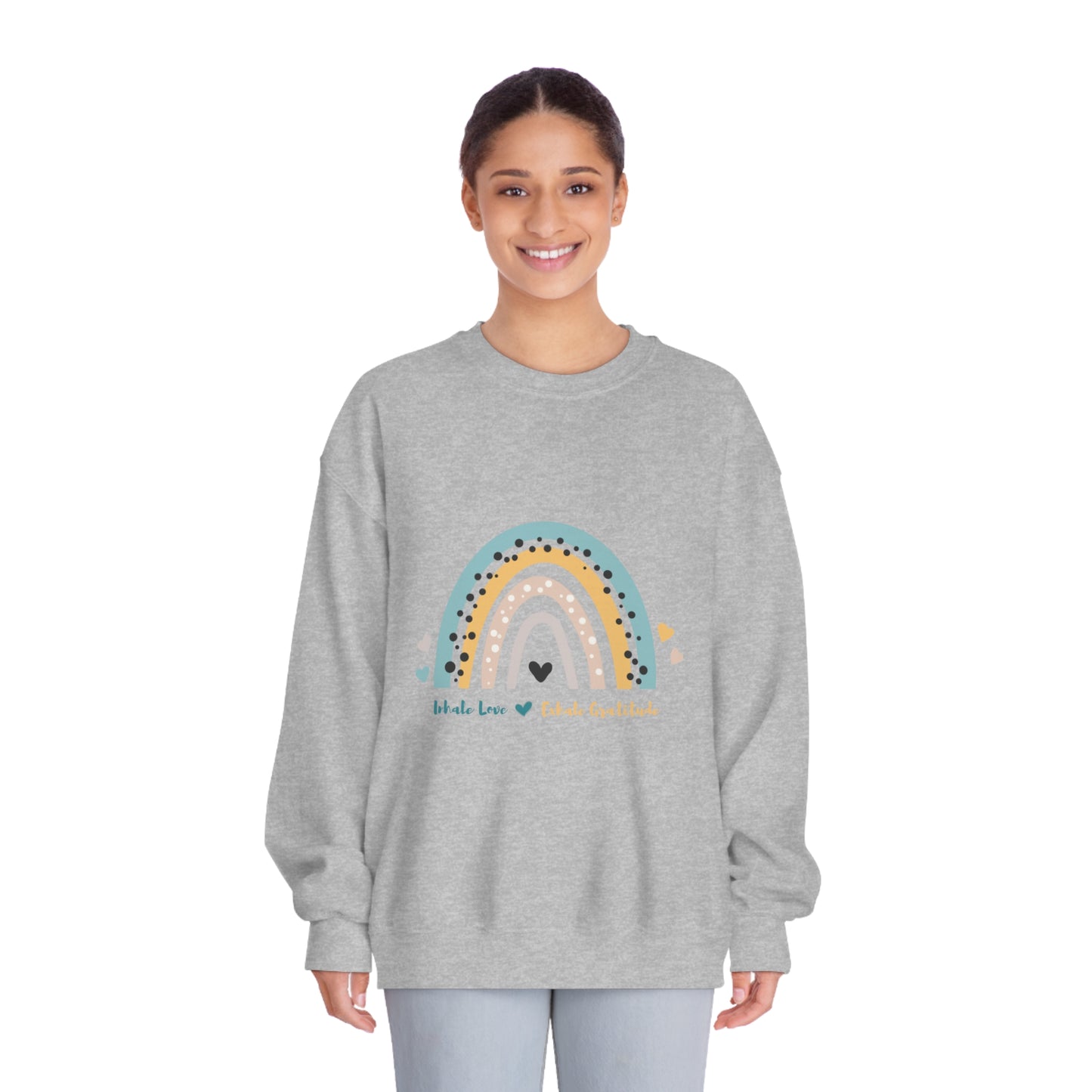 Inhale Love, Exhale Gratitude Unisex DryBlend® Crewneck Sweatshirt