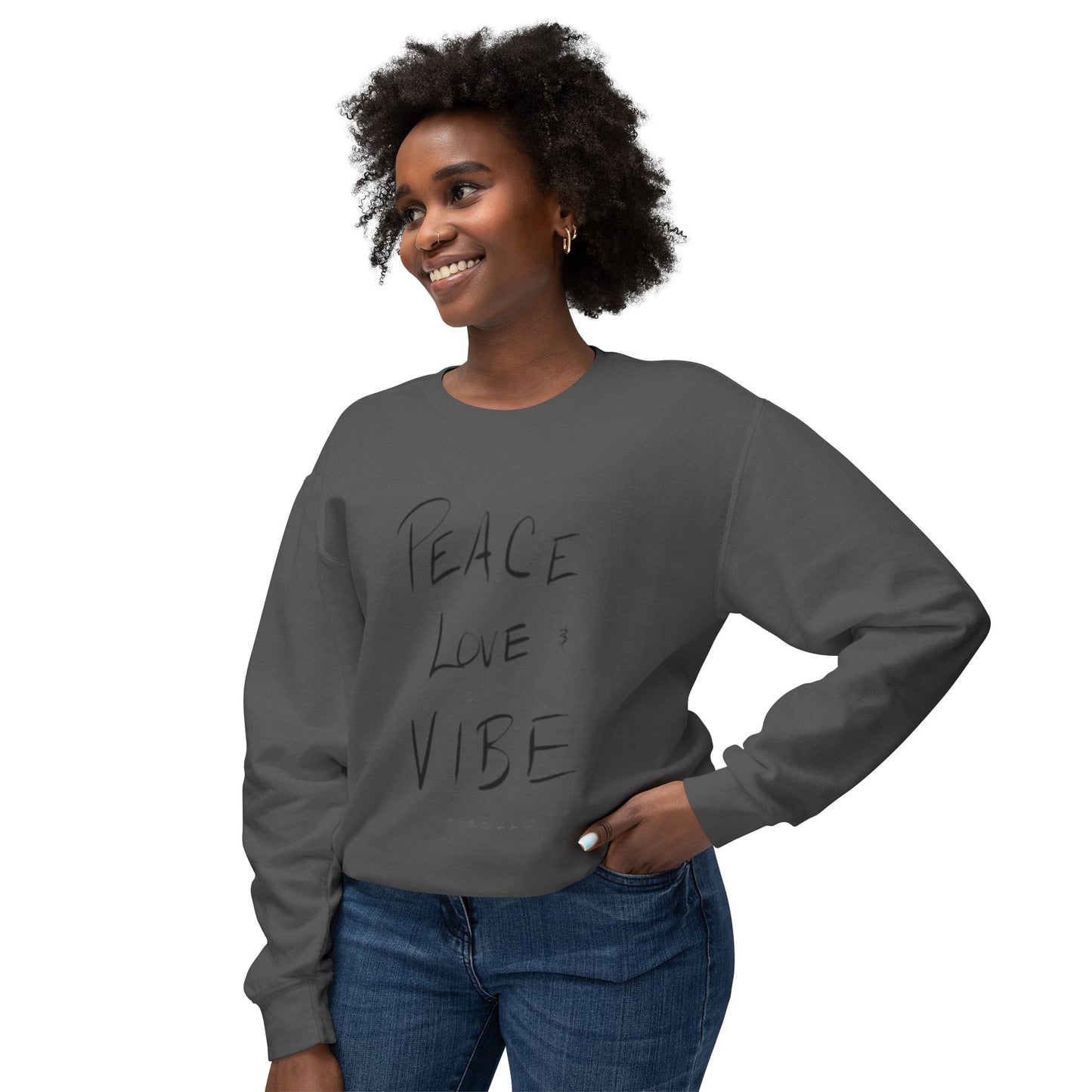 Peace love go vibe yourself Unisex Lightweight Crewneck Sweatshirt