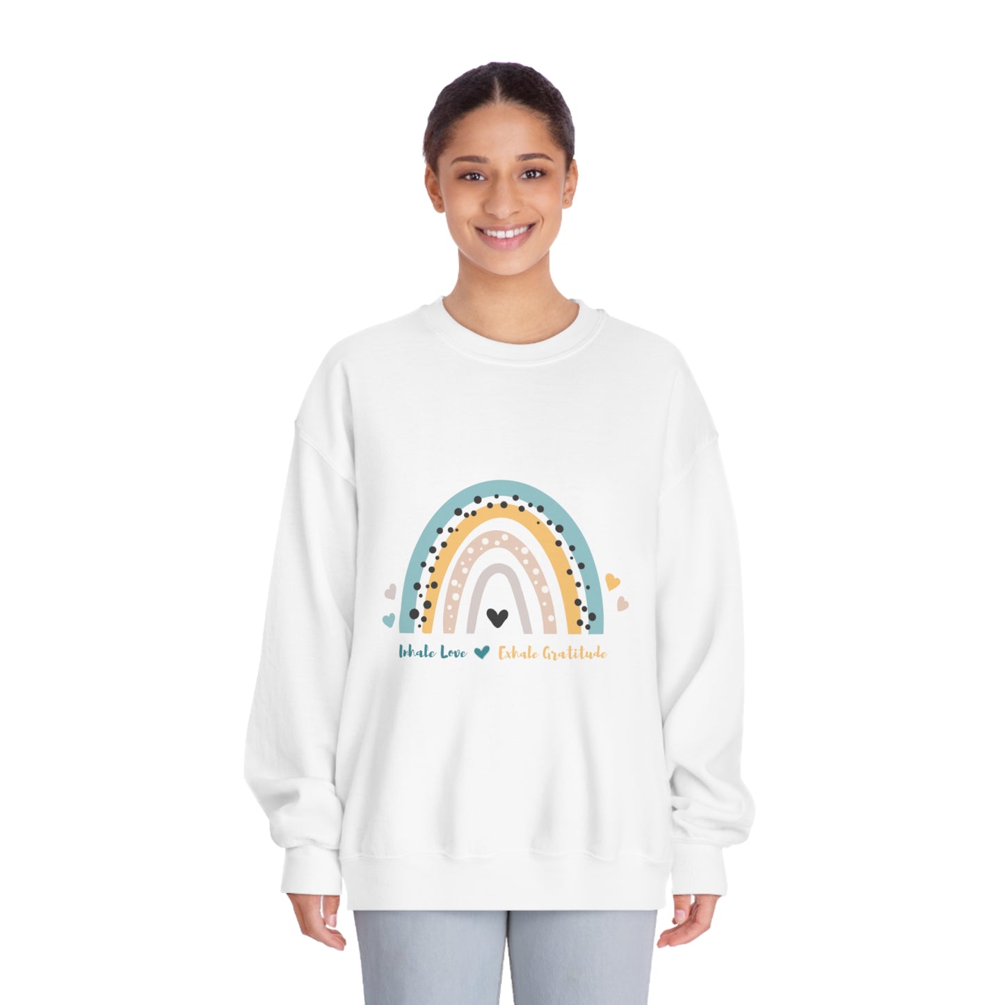 Inhale Love, Exhale Gratitude Unisex DryBlend® Crewneck Sweatshirt