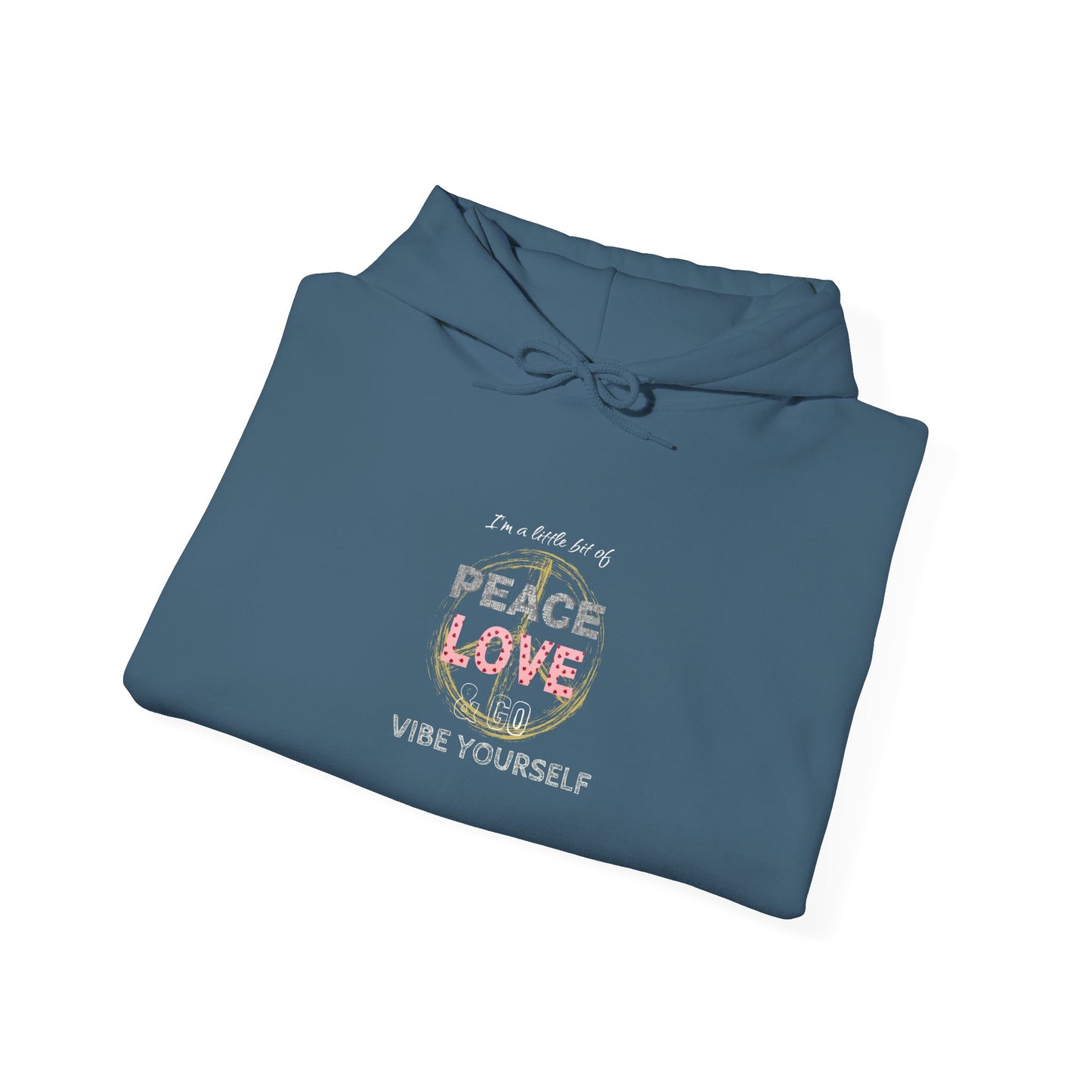 Peace, Love, Vibe yourself Unisex Heavy Blend™ Hooded Sweatshirt