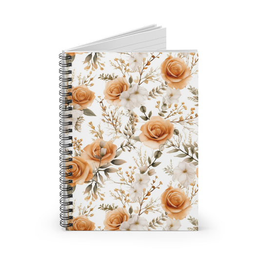 Bohemian Roses Spiral Notebook - Ruled Line Journal For Women