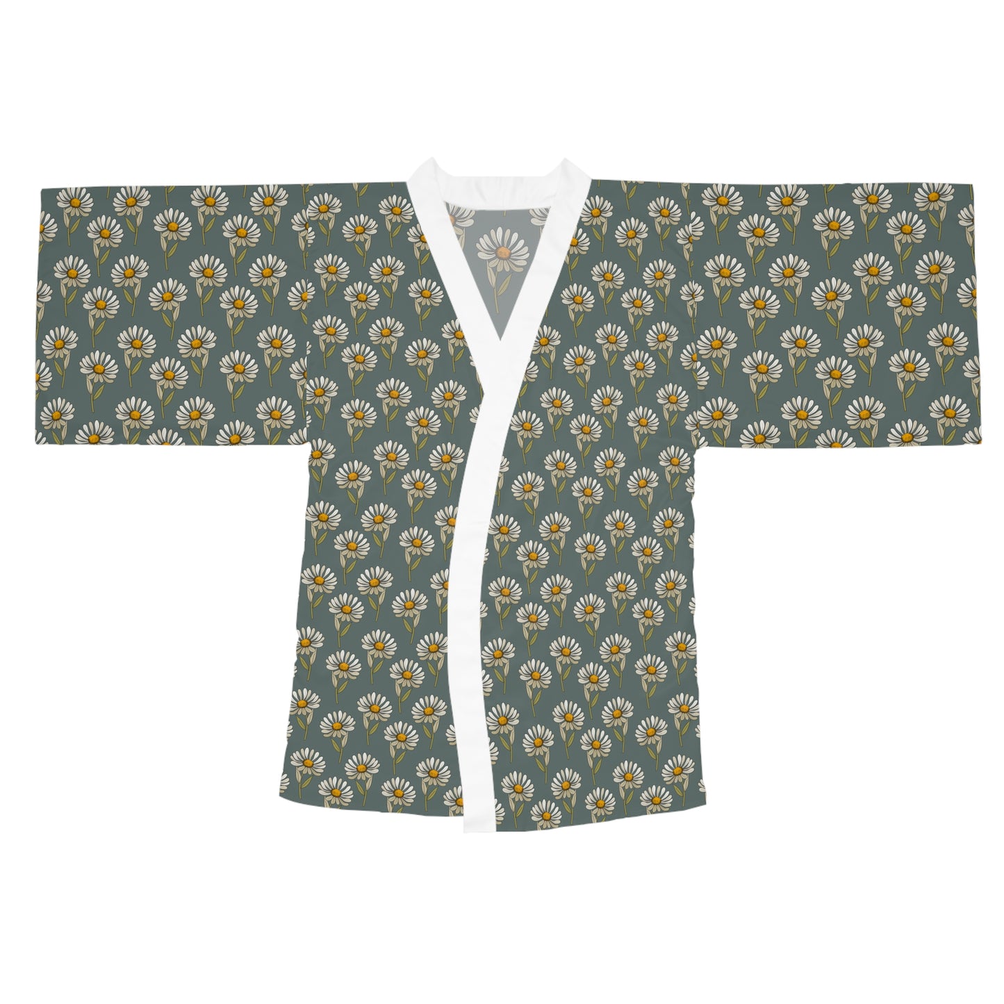 Summer Daisies Long Sleeve Kimono Robe (AOP)