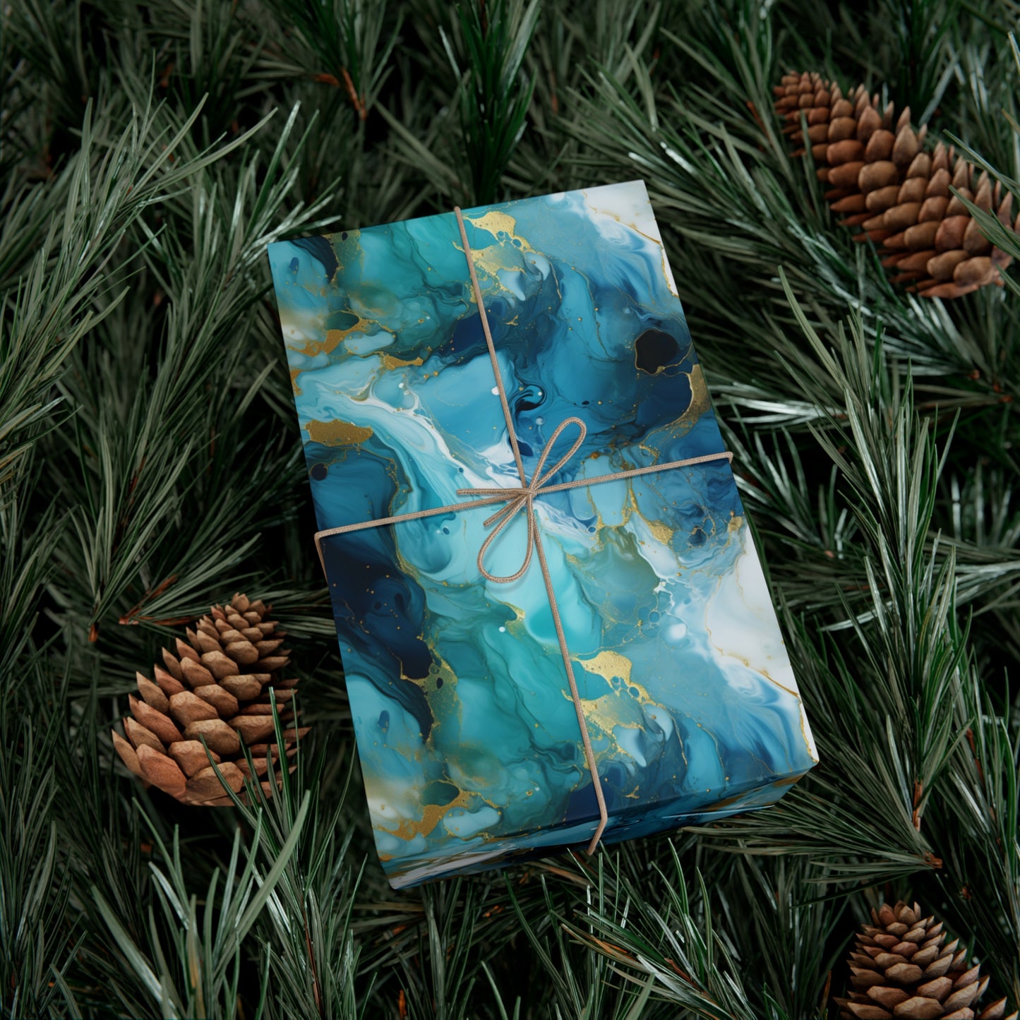 Teal Crystal Gift Wrap Papers