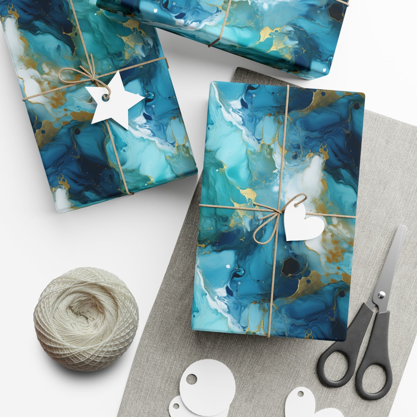 Teal Crystal Gift Wrap Papers