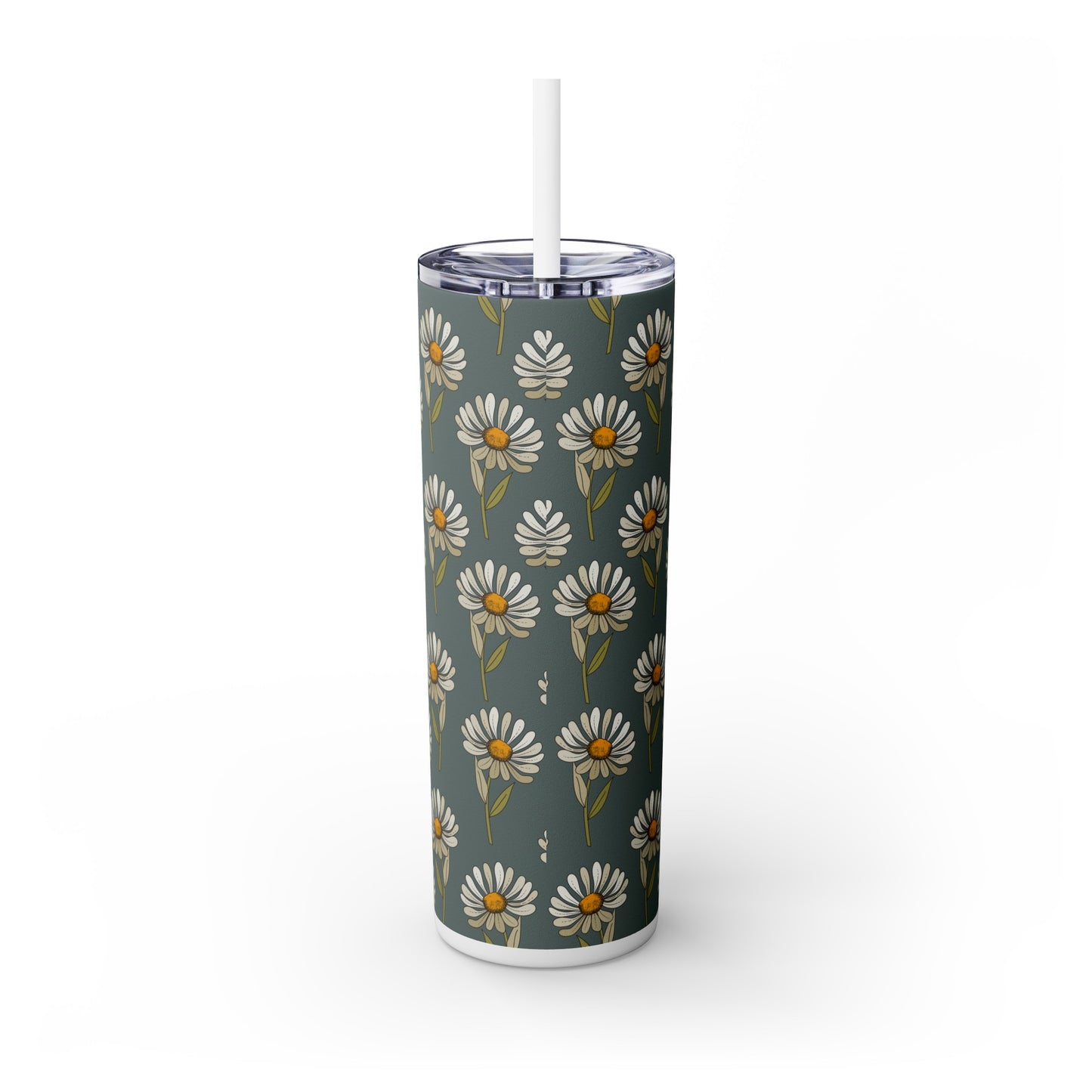 Summer Daisies Skinny Tumbler with Straw, 20oz