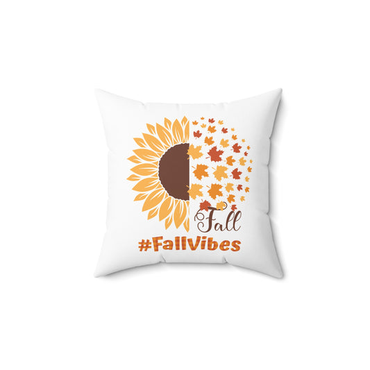 Fall Vibes Faux Suede Square Pillow | Cozy Autumn-Themed Home Decor