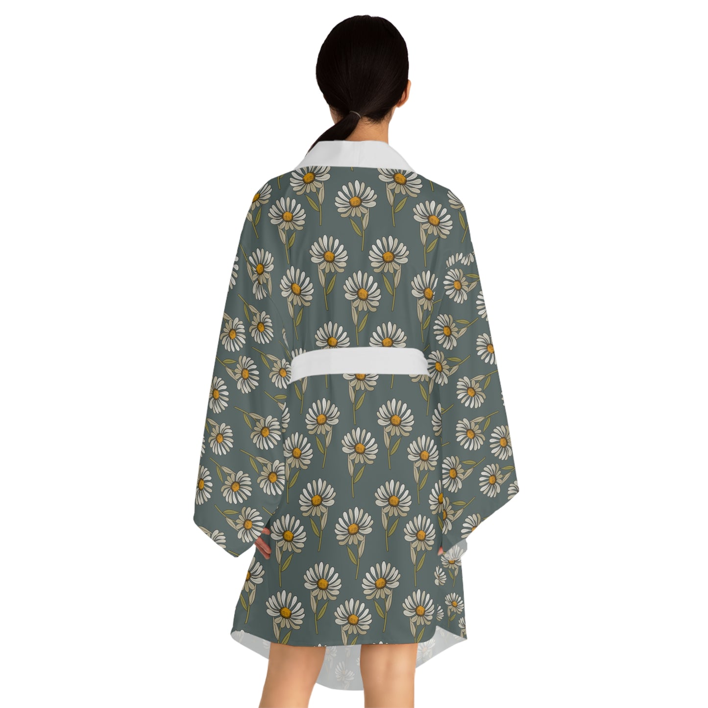 Summer Daisies Long Sleeve Kimono Robe (AOP)