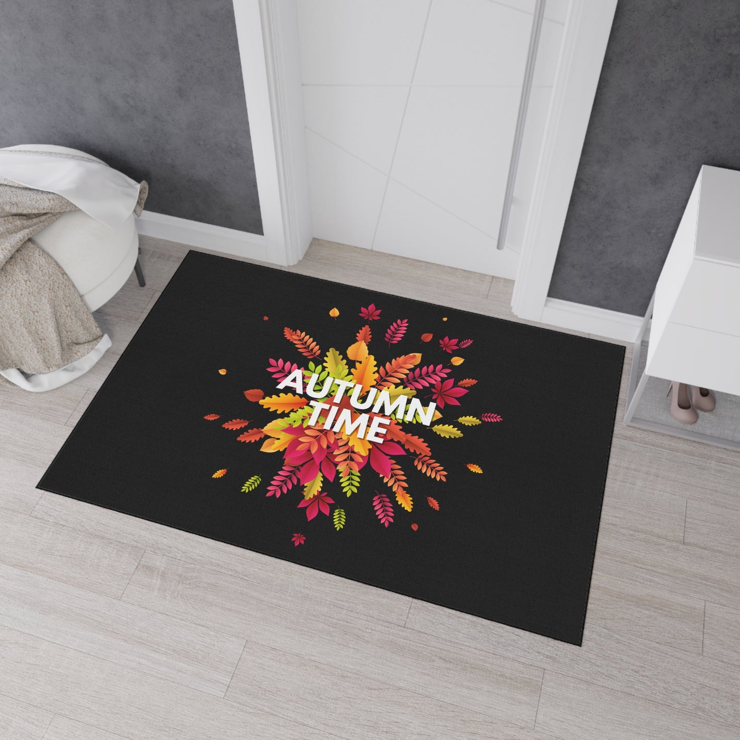 Autumn Time Heavy Duty Floor Mat | Durable Fall-Themed Entryway Decor