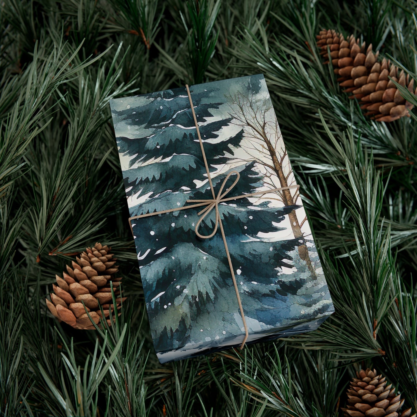 Pine Tree Forest Gift Wrap Papers