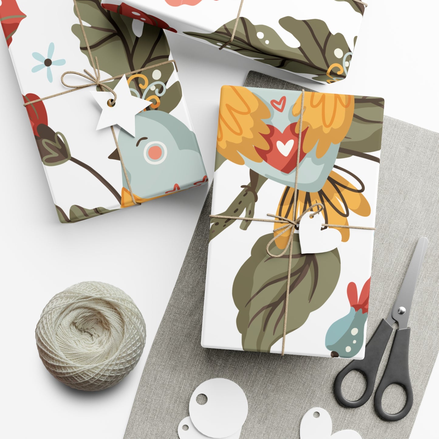 Retro Birds Gift Wrap Papers