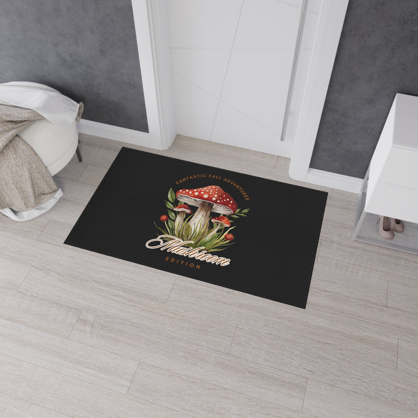 Fall Adventures Mushroom Edition Heavy Duty Floor Mat | Durable Fall-Themed Entryway Decor