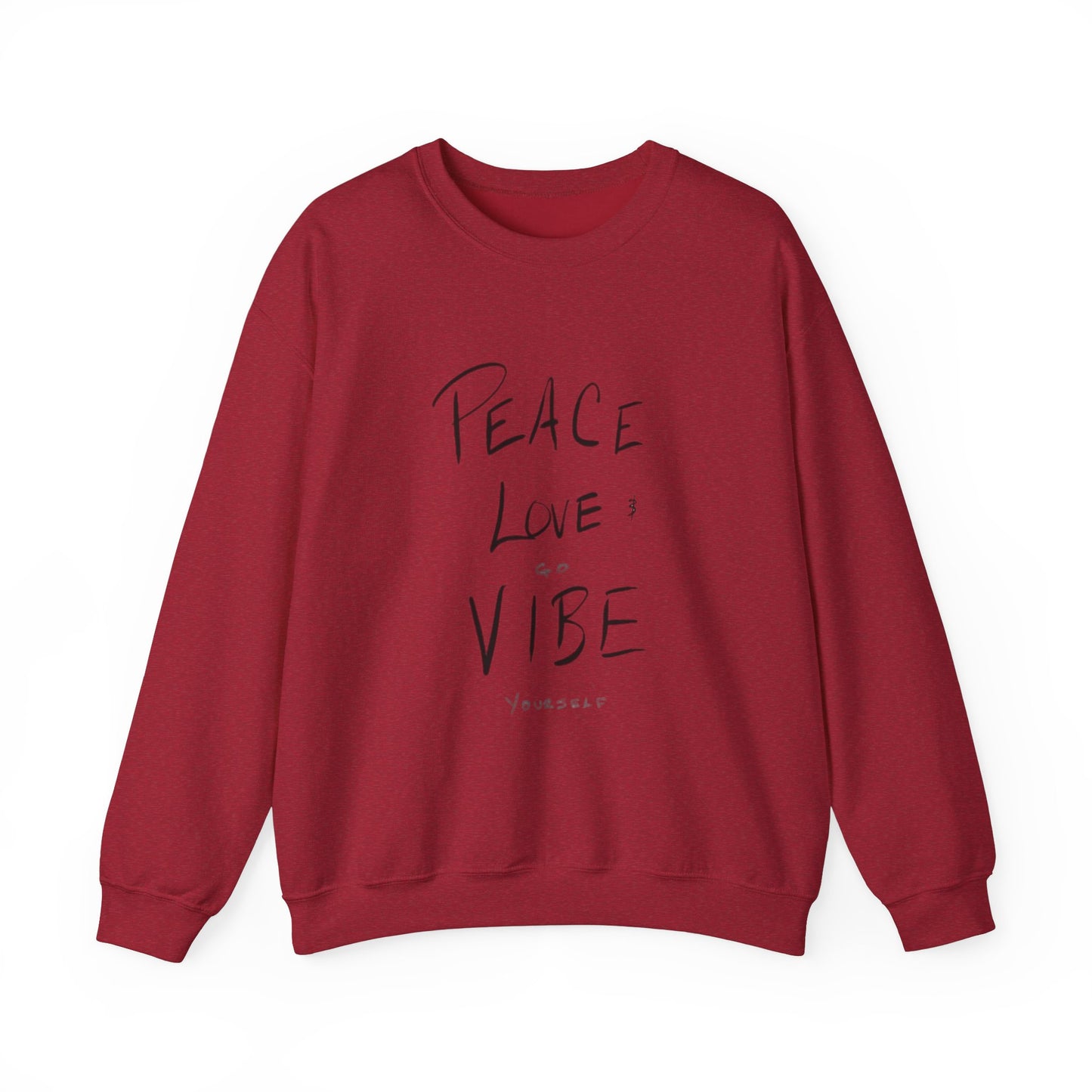 Peace, love, go vibe yourself Unisex Heavy Blend™ Crewneck Sweatshirt