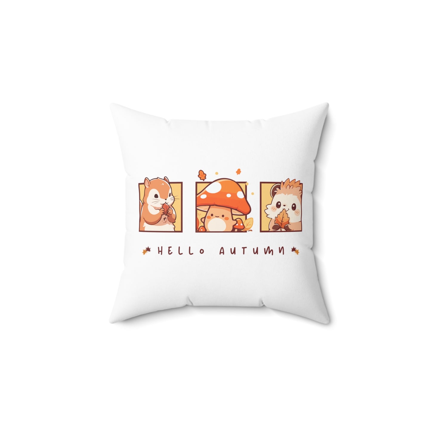 Hello Autumn Faux Suede Square Pillow | Cozy Fall-Themed Home Decor