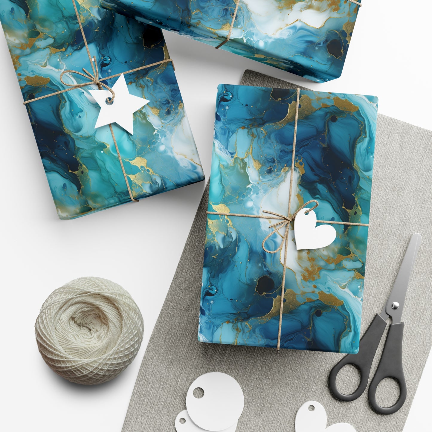 Teal Crystal Gift Wrap Papers