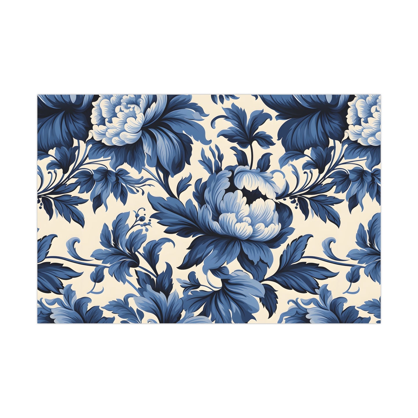 Blue Damask Gift Wrap Papers