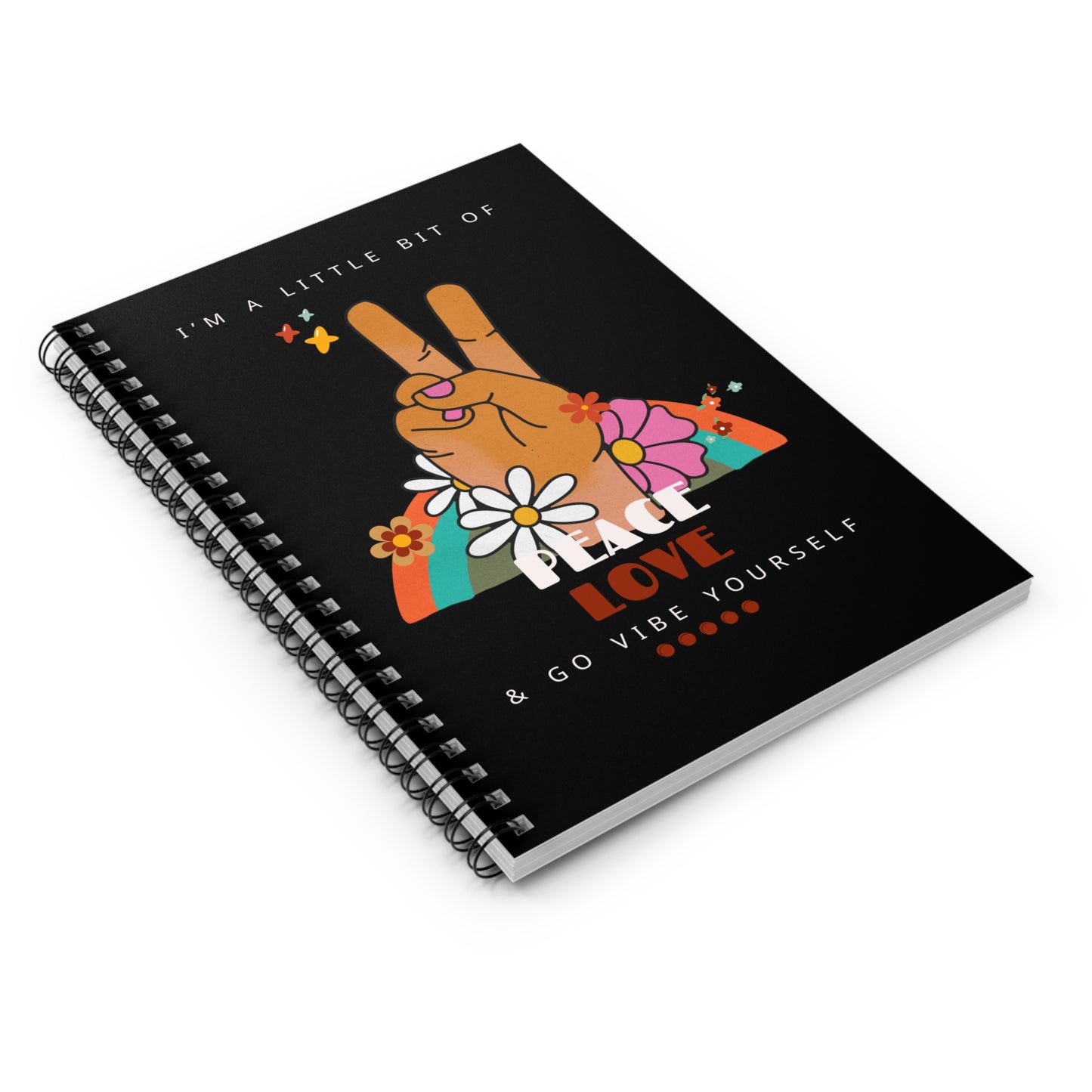 Peace, love, go vibe yourself Spiral Notebook - Ruled Line