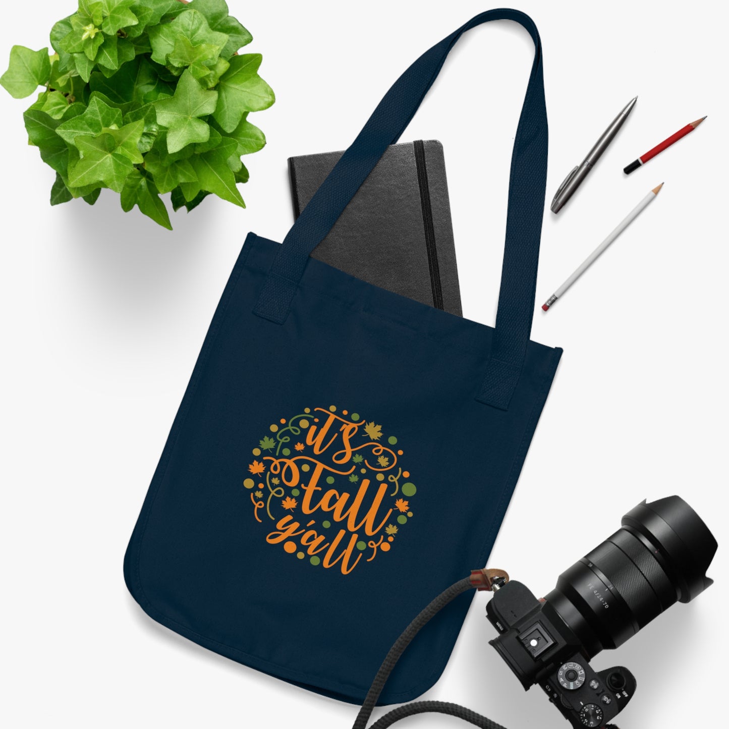 It's Fall Y'all Organic Canvas Tote Bag | Eco-Friendly & Fall-Themed Tote