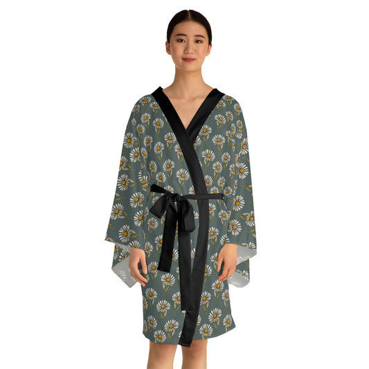 Summer Daisies Long Sleeve Kimono Robe (AOP)