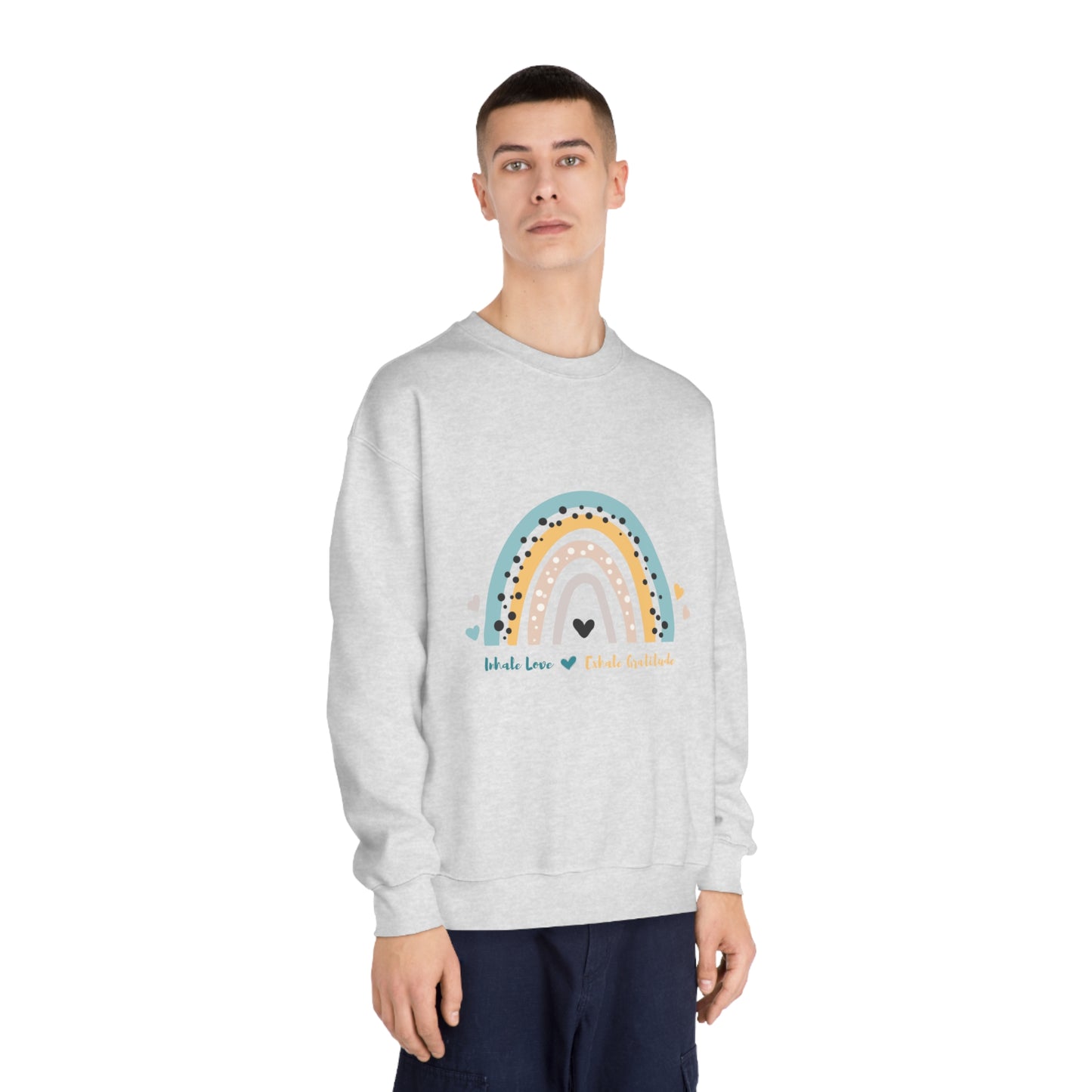 Inhale Love, Exhale Gratitude Unisex DryBlend® Crewneck Sweatshirt