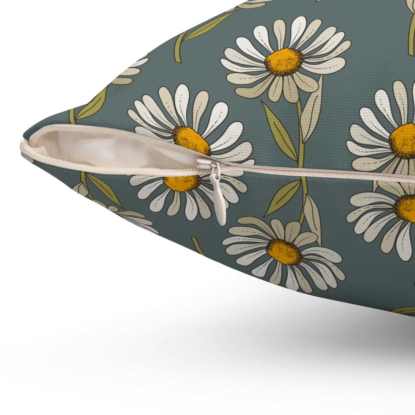 Summer Daisies Spun Polyester Square Pillow