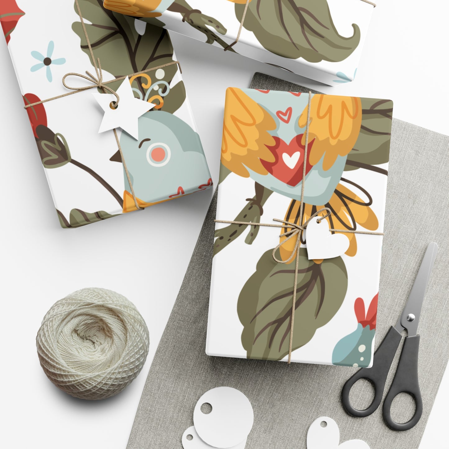 Retro Birds Gift Wrap Papers