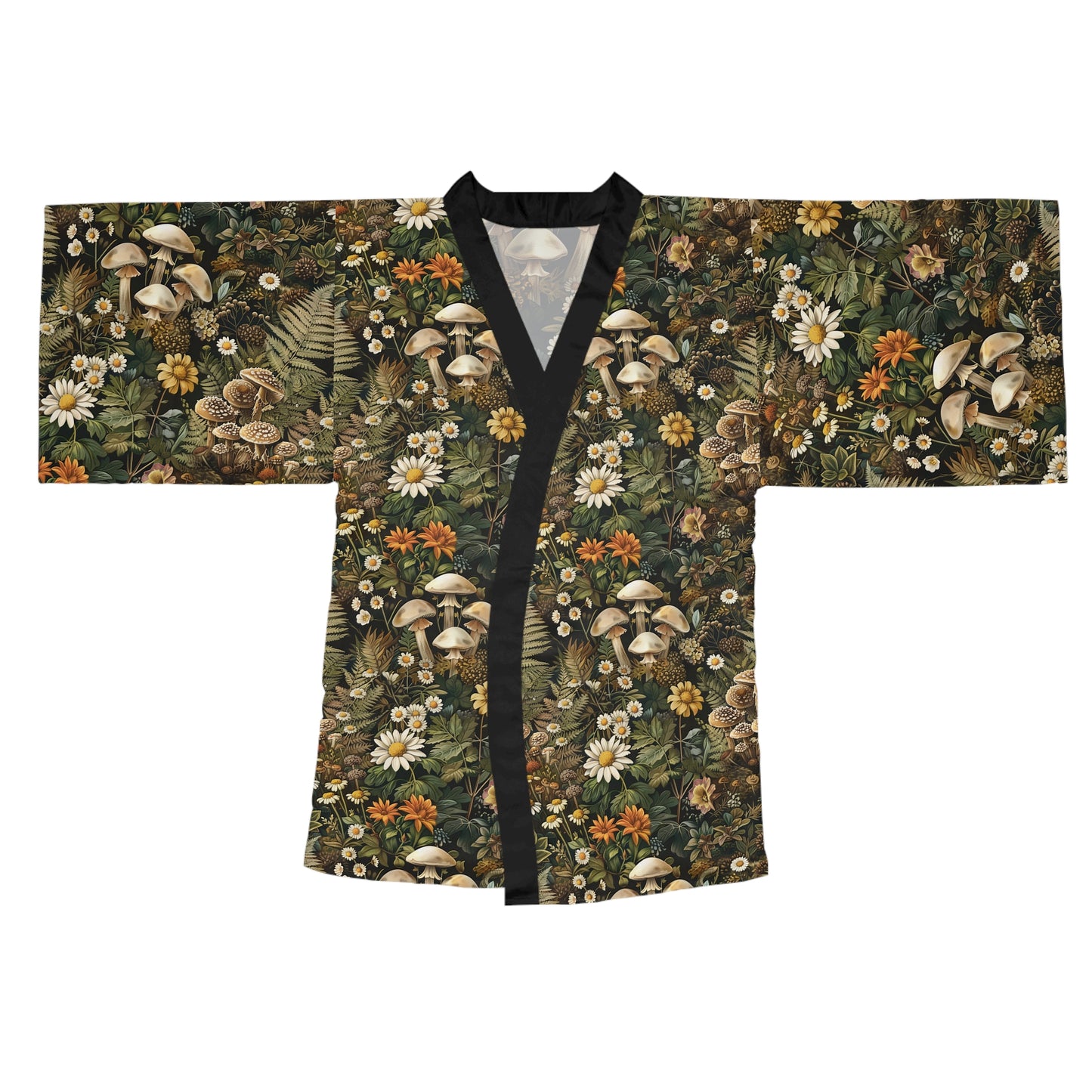 Woodland Flora Long Sleeve Kimono Robe (AOP)