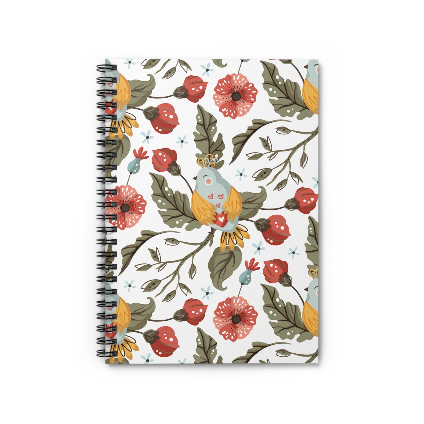 Retro Birds Spiral Notebook - Ruled Line