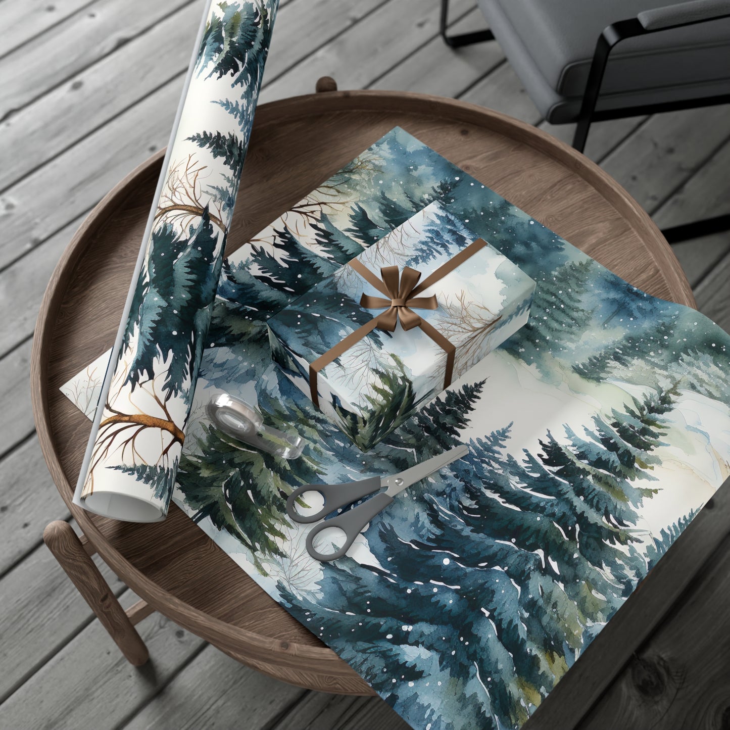 Pine Tree Forest Gift Wrap Papers