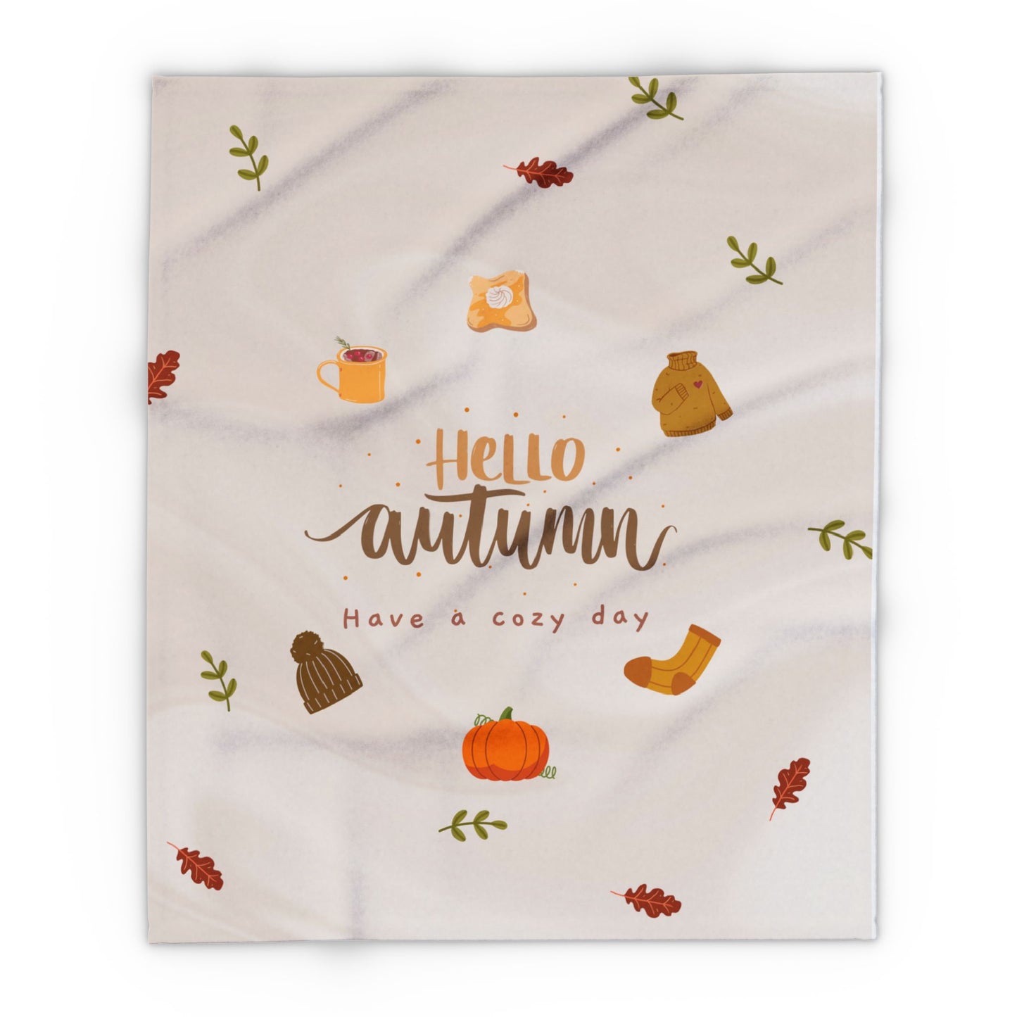 Hello Autumn Arctic Fleece Blanket | Cozy Fall-Themed Throw