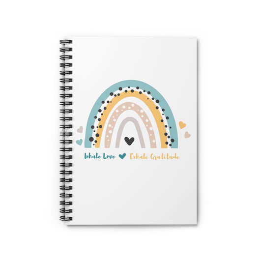 Inhale love, exhale gratitude Spiral Notebook - Ruled Line