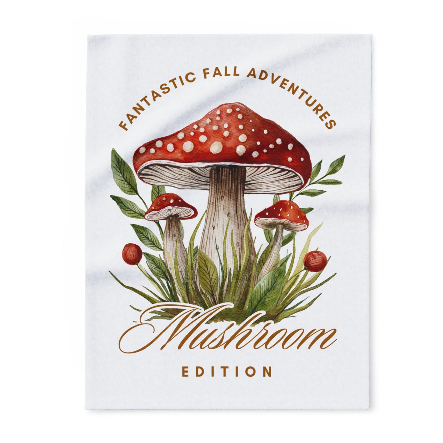 Fall Adventures Mushroom Edition Fleece Blanket | Cozy Autumn Throw Blanket