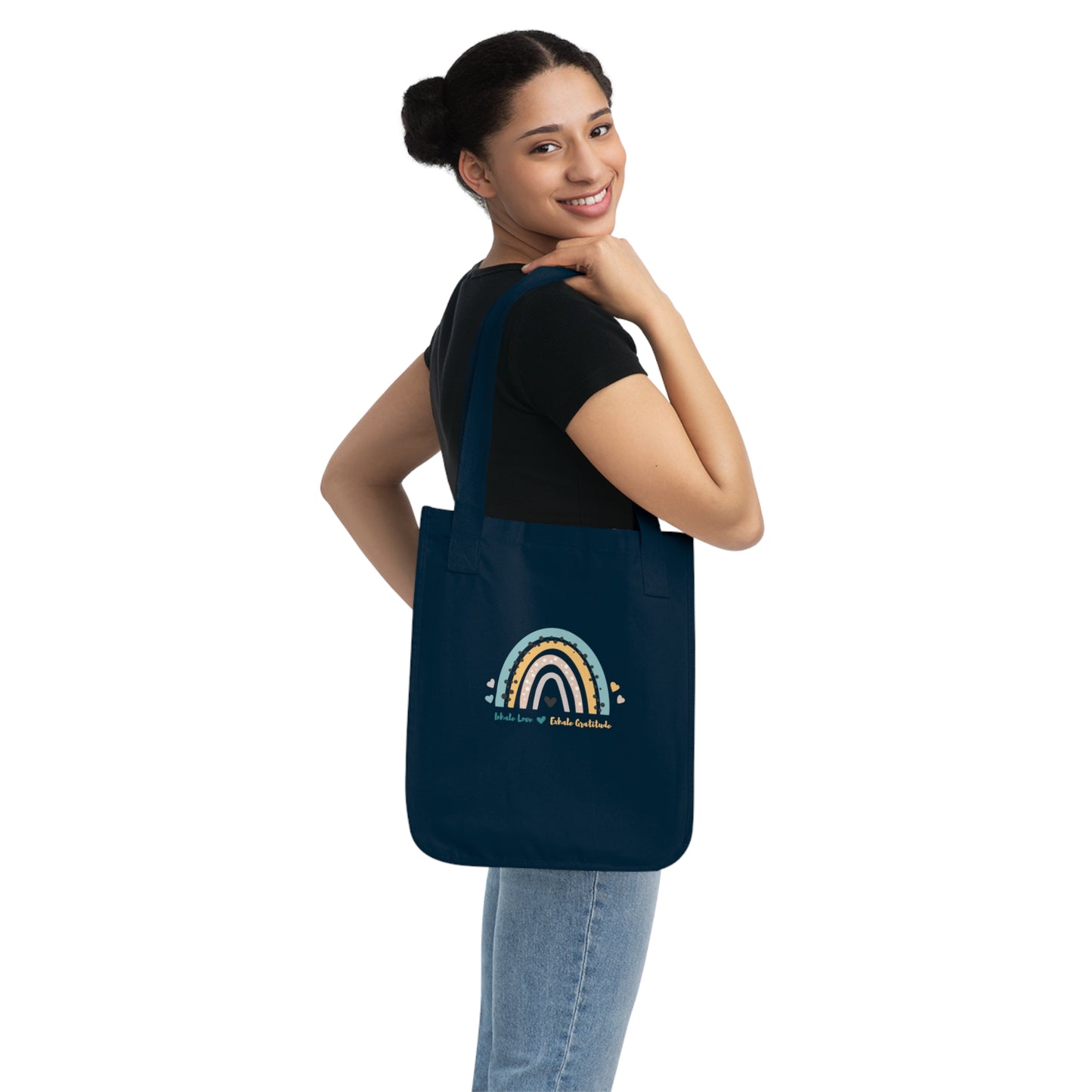 Inhale Love, Exhale Gratitude Organic Canvas Tote Bag