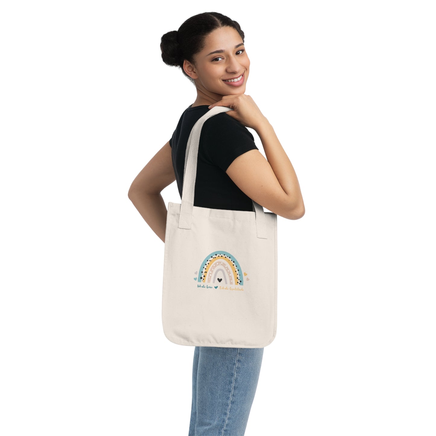 Inhale Love, Exhale Gratitude Organic Canvas Tote Bag