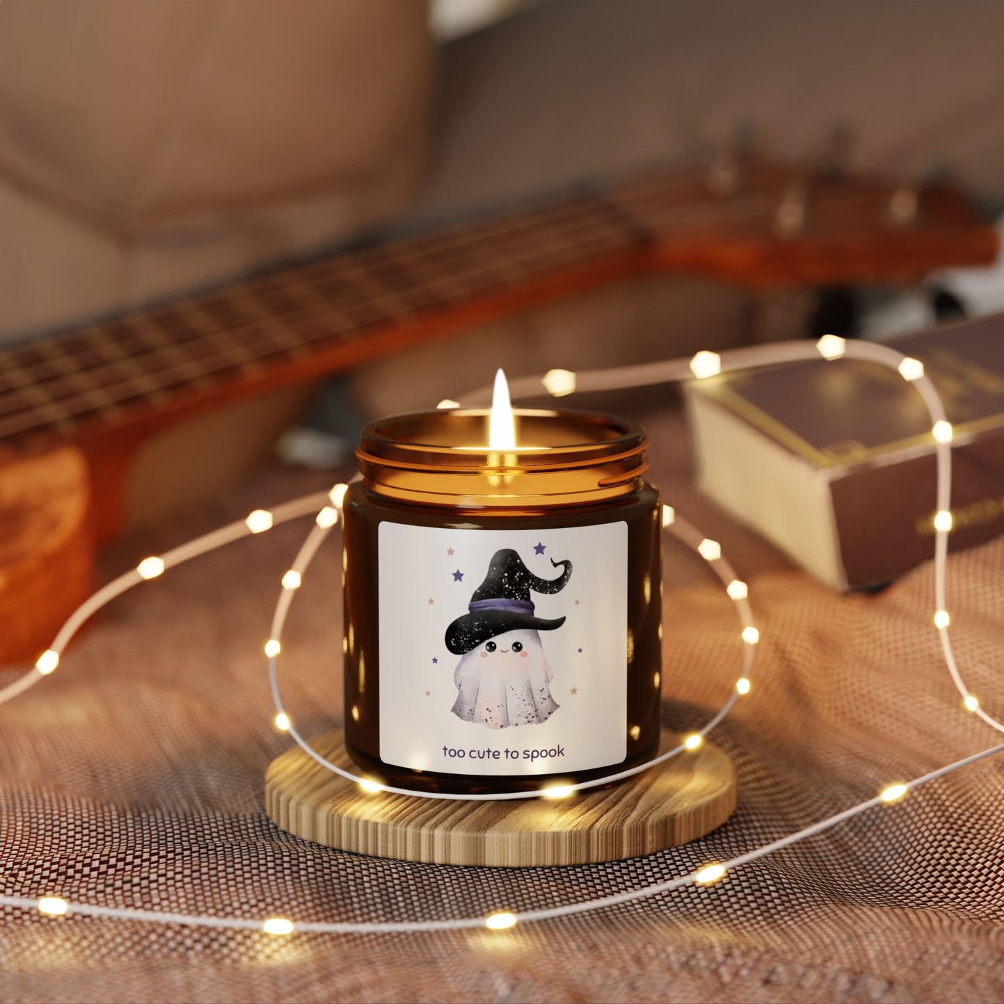 Too Cute to Spook Scented Soy Candle | Halloween Aromatherapy in Amber Jar