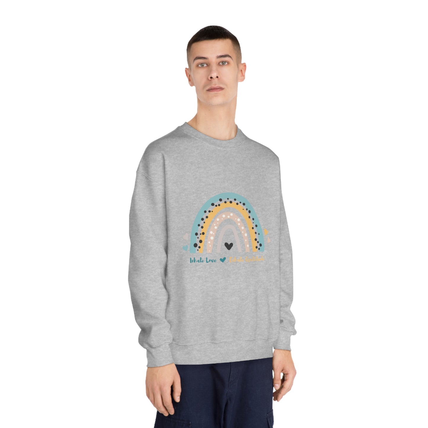 Inhale Love, Exhale Gratitude Unisex DryBlend® Crewneck Sweatshirt