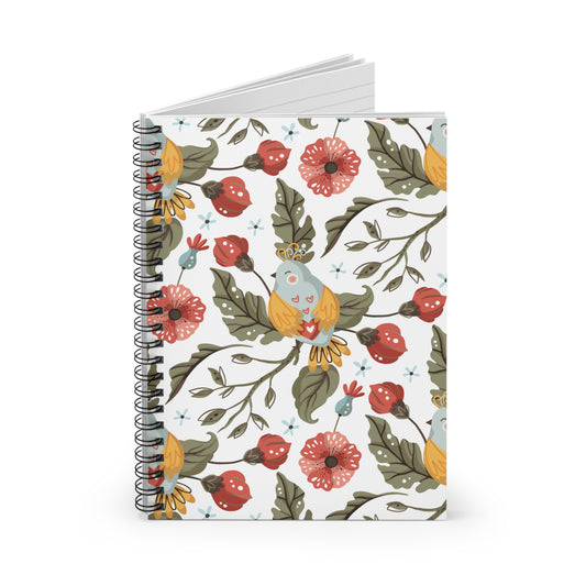 Retro Birds Spiral Notebook - Ruled Line