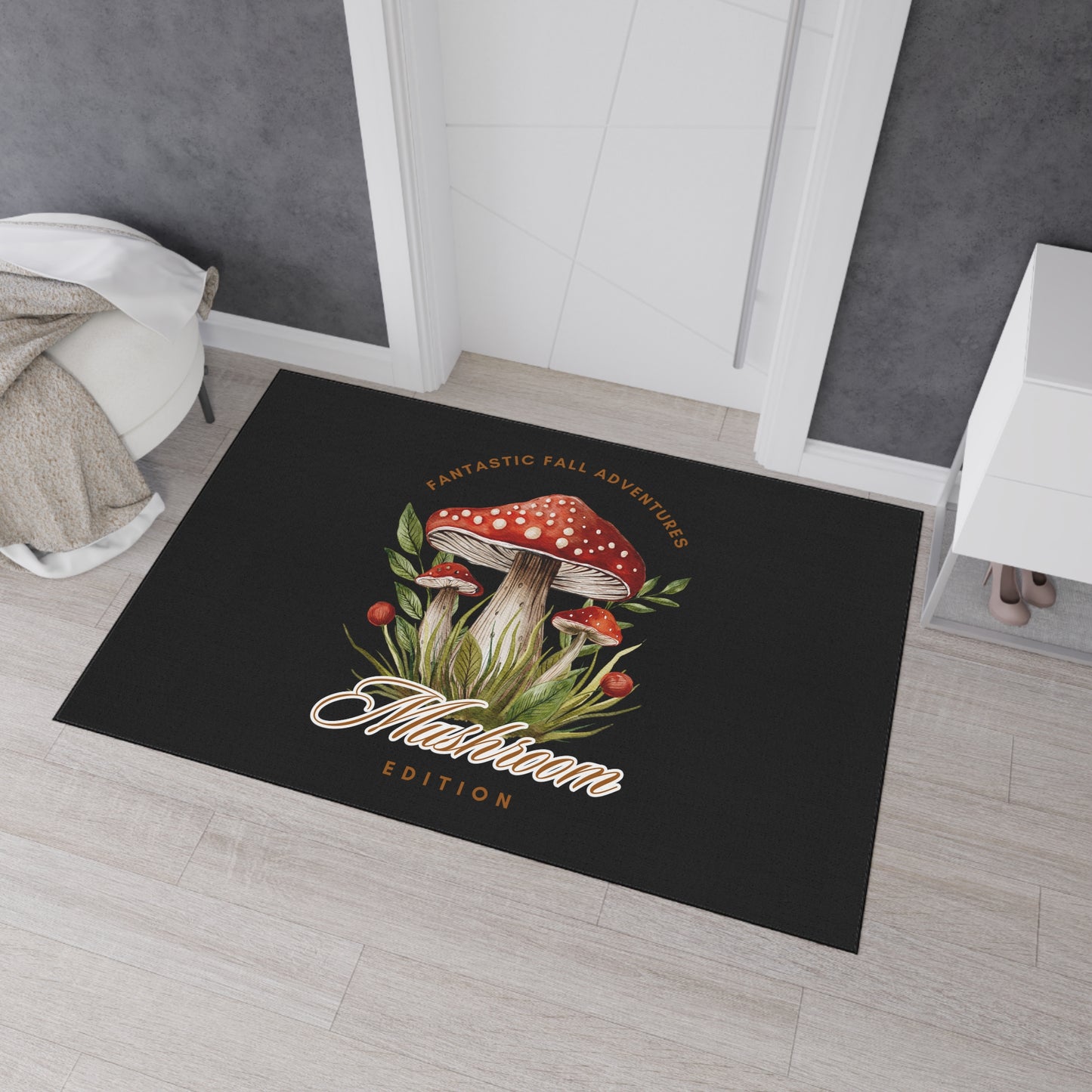 Fall Adventures Mushroom Edition Heavy Duty Floor Mat | Durable Fall-Themed Entryway Decor